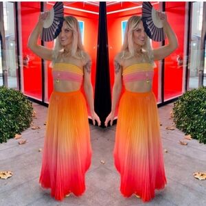 Rococo Sand Ombre Pink Orange Bandeau Top